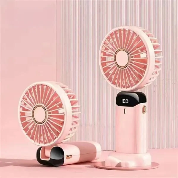 Mini Handheld Foldable Fan with 5 Speeds and LED Display