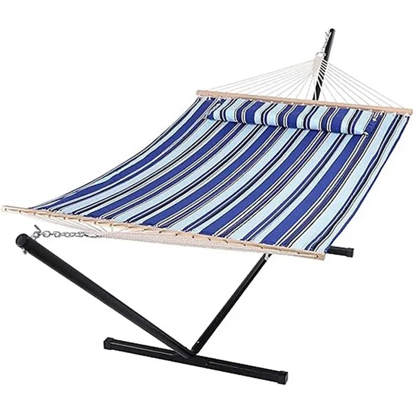 Portable Double Hammock With Curved Spreader Bar