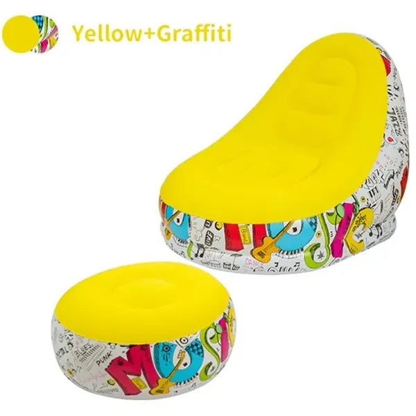 Portable Inflatable Sofa Chair with Footrest