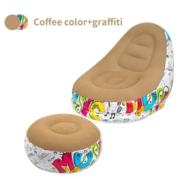 Portable Inflatable Sofa Chair with Footrest