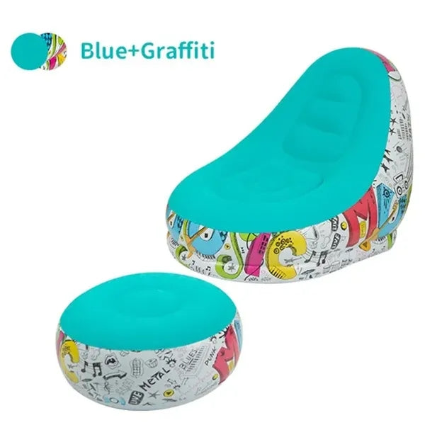 Portable Inflatable Sofa Chair with Footrest