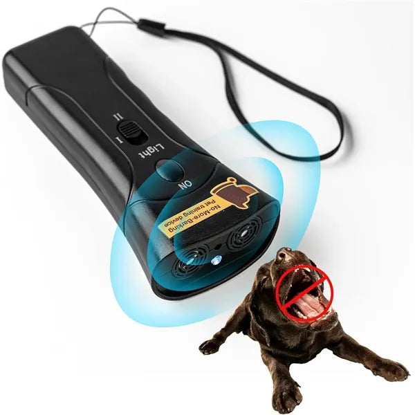 Dual-Head LED Flashlight Ultrasonic Portable Dog Trainer