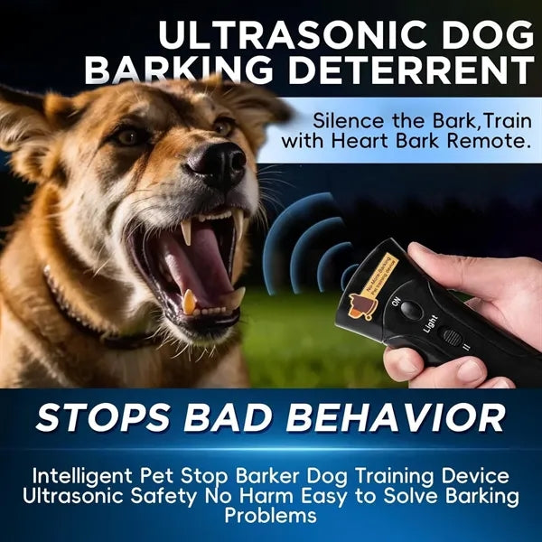 Dual-Head LED Flashlight Ultrasonic Portable Dog Trainer