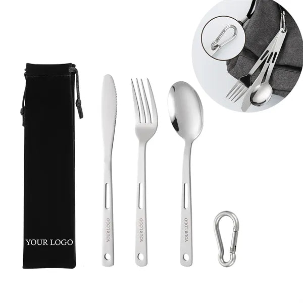 Stainless Steel Knife, Fork and Spoon Tableware Set, Portabl