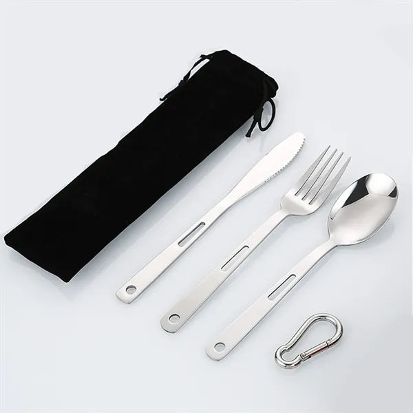 Stainless Steel Knife, Fork and Spoon Tableware Set, Portabl