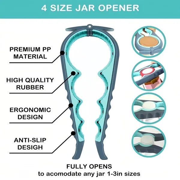 4 In 1 Jar Opener Bottle Can Easy Grip