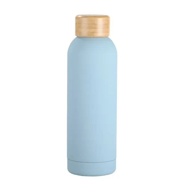 17oz Stainless Steel Bottle with Bamboo Lid - OCEAN
