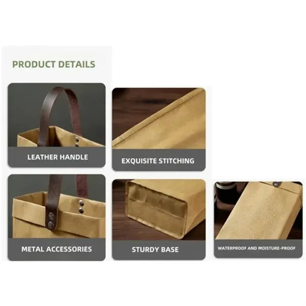 Eco Friendly Washable Kraft Paper Wine Tote