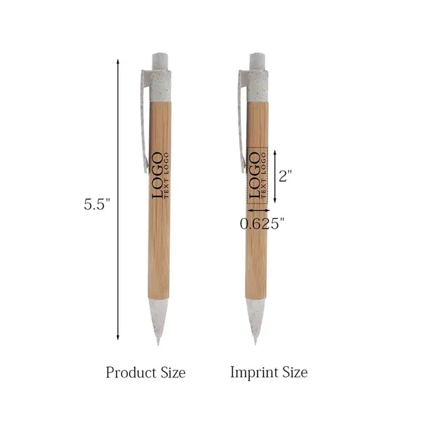 Bamboo Wheat Plunger-Action Pen