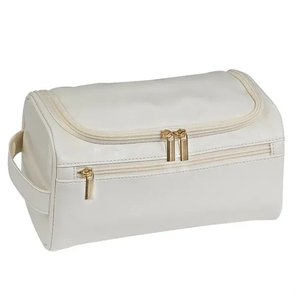 Large Capacity PU Leather Toiletry Bag With Hanger