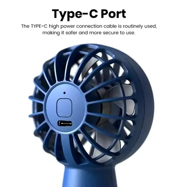 Summer Rechargeable Handheld Mini Fan with 3 Speeds Portable
