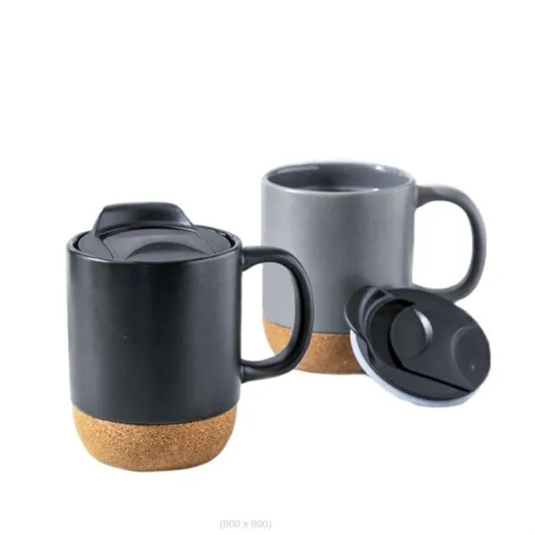 14 Oz Coffee Mug with Cork Bottom and Leak-Resistant Lid