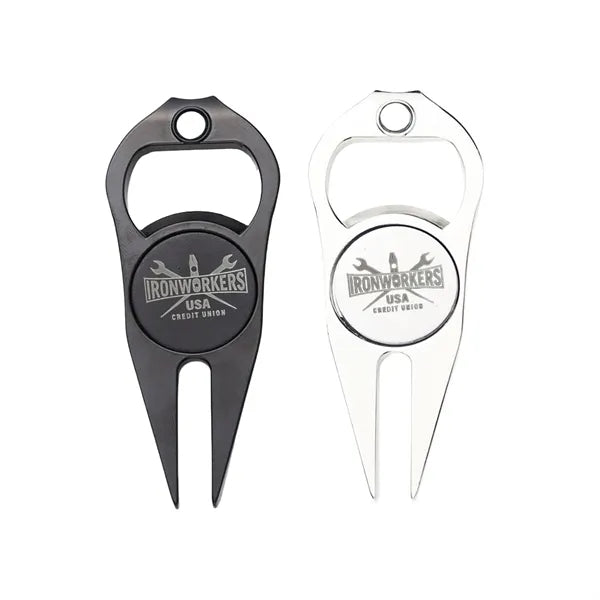 Zinc Alloy Divot Tool With Bottle Opener
