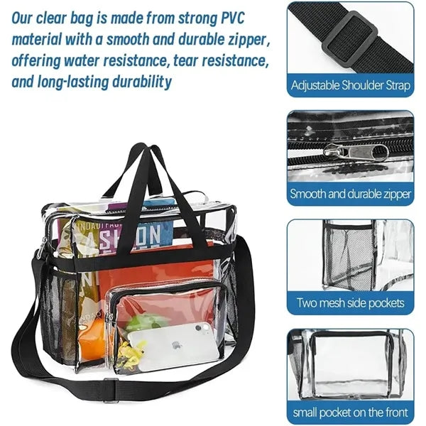 Stadium Events Approved Clear Tote Crossbody Messenger Bag