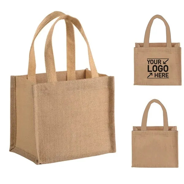 Small Jute Burlap Gift Bags with Handles