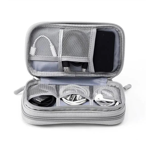Travel Cable Organizer Bag For Cable, Cord, Charger, Phone.