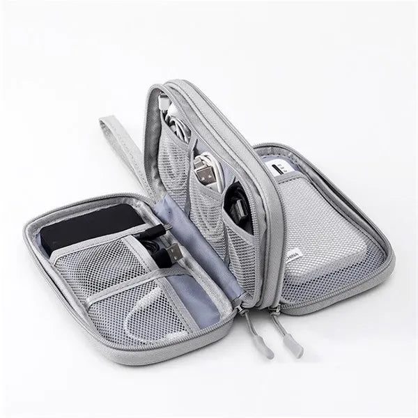 Travel Cable Organizer Bag For Cable, Cord, Charger, Phone.