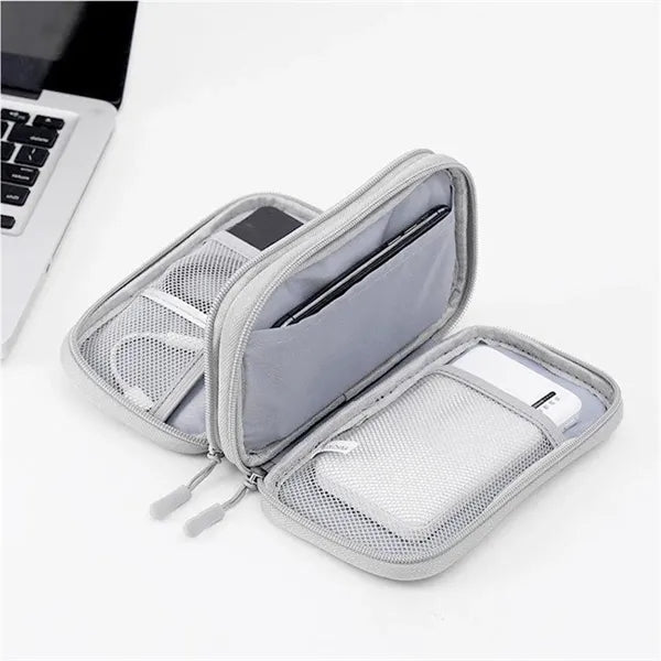 Travel Cable Organizer Bag For Cable, Cord, Charger, Phone.