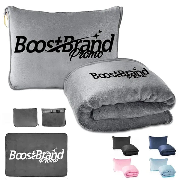 2 in 1 Travel Blanket with Carry Pouch