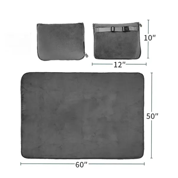 2 in 1 Travel Blanket with Carry Pouch