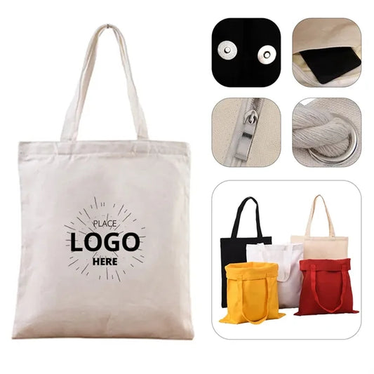 Drawstring Canvas Tote Bag