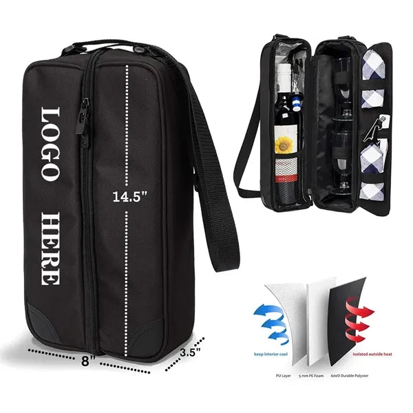 Portable Wine Tote Bag with Thermal Insulation