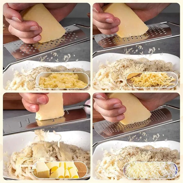 Heavy duty lemon zester cheese grater with wood handle