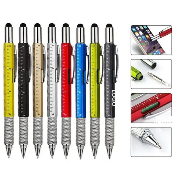Multi Functional 6 In 1 Plastic Ballpoint Pen