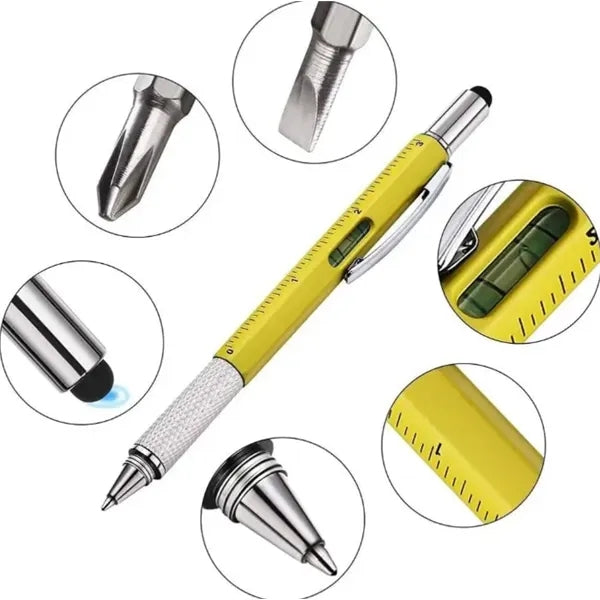 Multi Functional 6 In 1 Plastic Ballpoint Pen