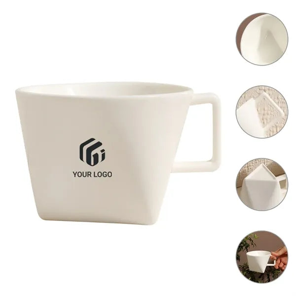 Restaurant home ceramic triangle coffee cup