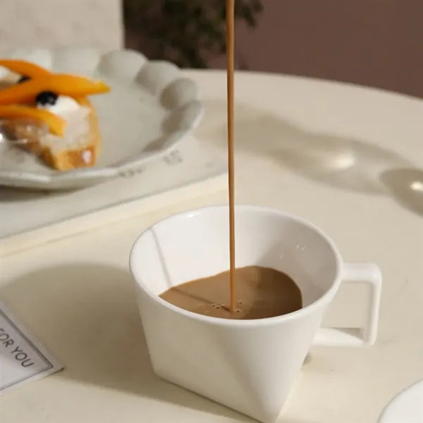 Restaurant home ceramic triangle coffee cup