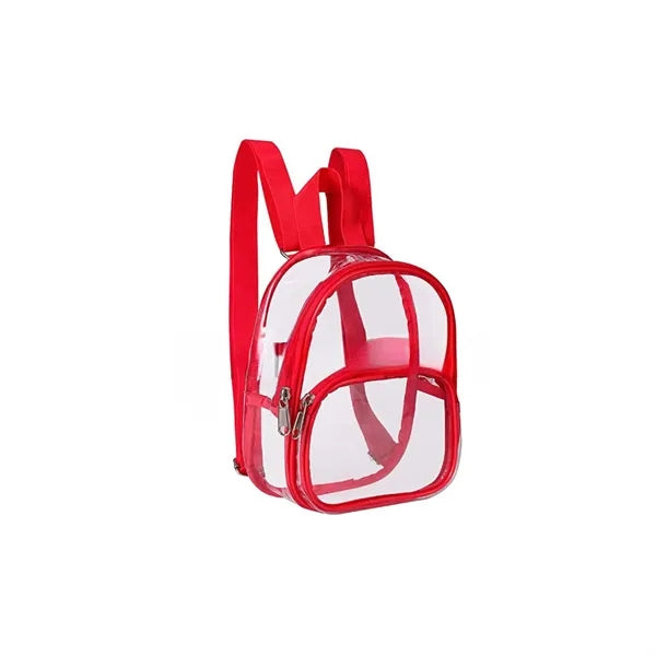 PVC Clear Mini Backpack w/ Durable Straps for Stadium Use