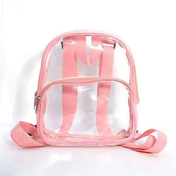 PVC Clear Mini Backpack w/ Durable Straps for Stadium Use