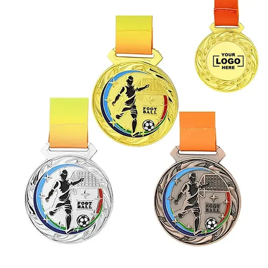 3D Gold Custom Competition Medal With Customizable Lanyard