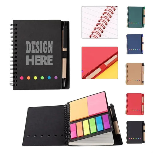 Spiral Sticky Notes Notebook with Pen
