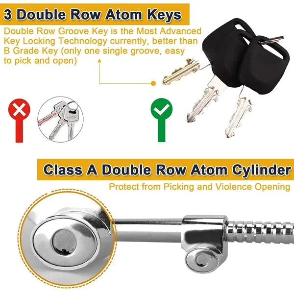 Universal Steering Wheel Brake Lock Anti-Theft Retractable