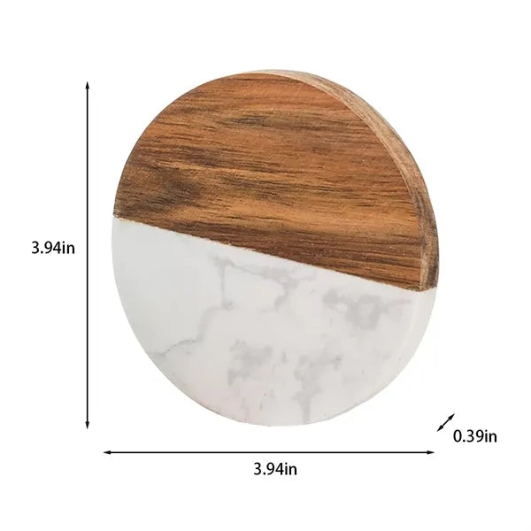 Multifunctional restaurant coffee shop marble wood coasters