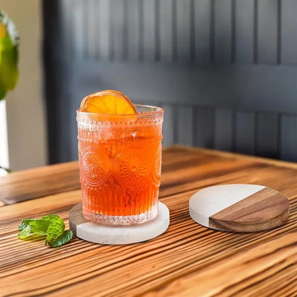 Multifunctional restaurant coffee shop marble wood coasters