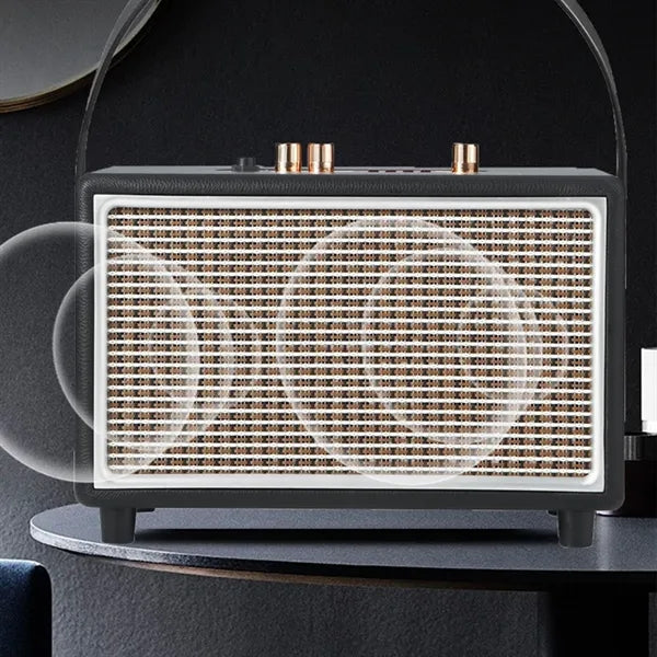 Outdoor portable high power stereo retro bluetooth speaker