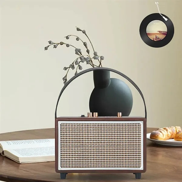 Outdoor portable high power stereo retro bluetooth speaker