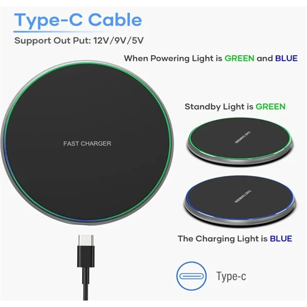 15W/30W Wireless Charger Fast Qi Charging Pad