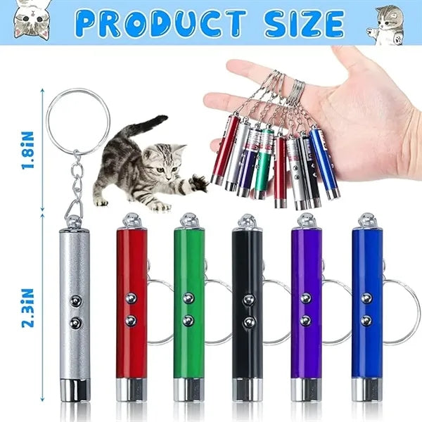 Mini Cat Toys Laser Pointer Pen Keychain Flashlight