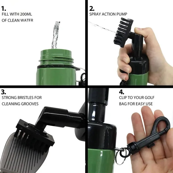 Golf Club Cleaner Water Brush with Spray Bottle Holds 5 Ounc