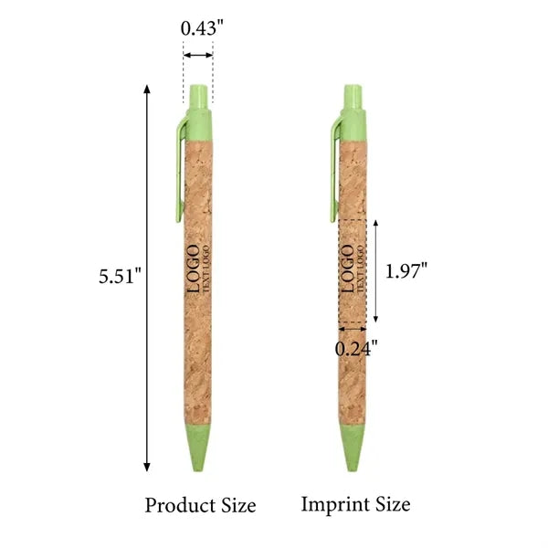 Wheat straw cork tube ballpoint pen