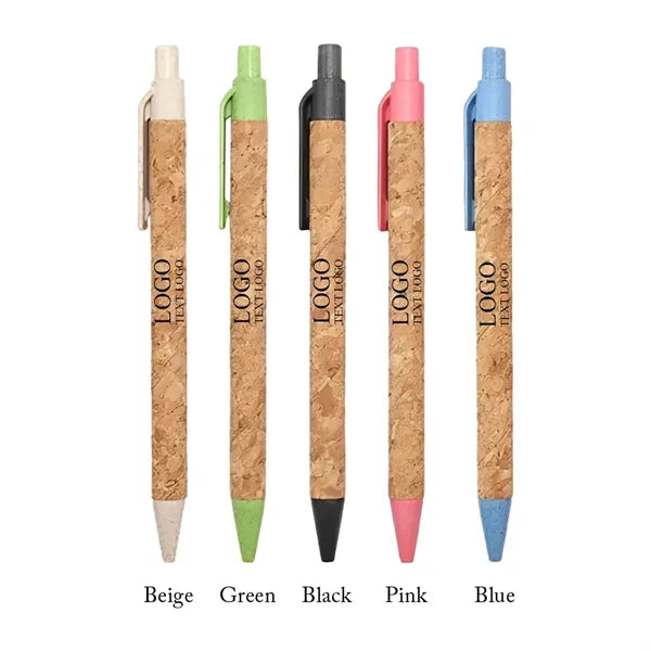 Wheat straw cork tube ballpoint pen