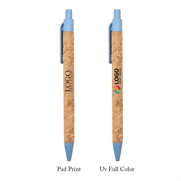Wheat straw cork tube ballpoint pen