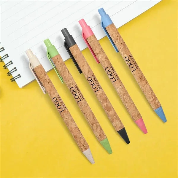 Wheat straw cork tube ballpoint pen