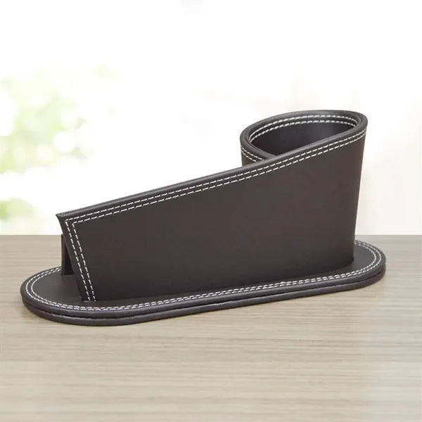 PU Leather Stylish Pen Pencil Holders Stationary Storage Box