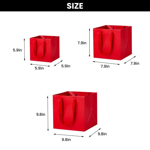 Vibrant Square Paper Gift Bags for Presents With Handles