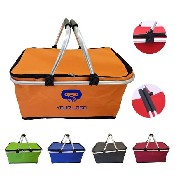Portable Collapsible Insulated Picnic Basket/bag with Handle